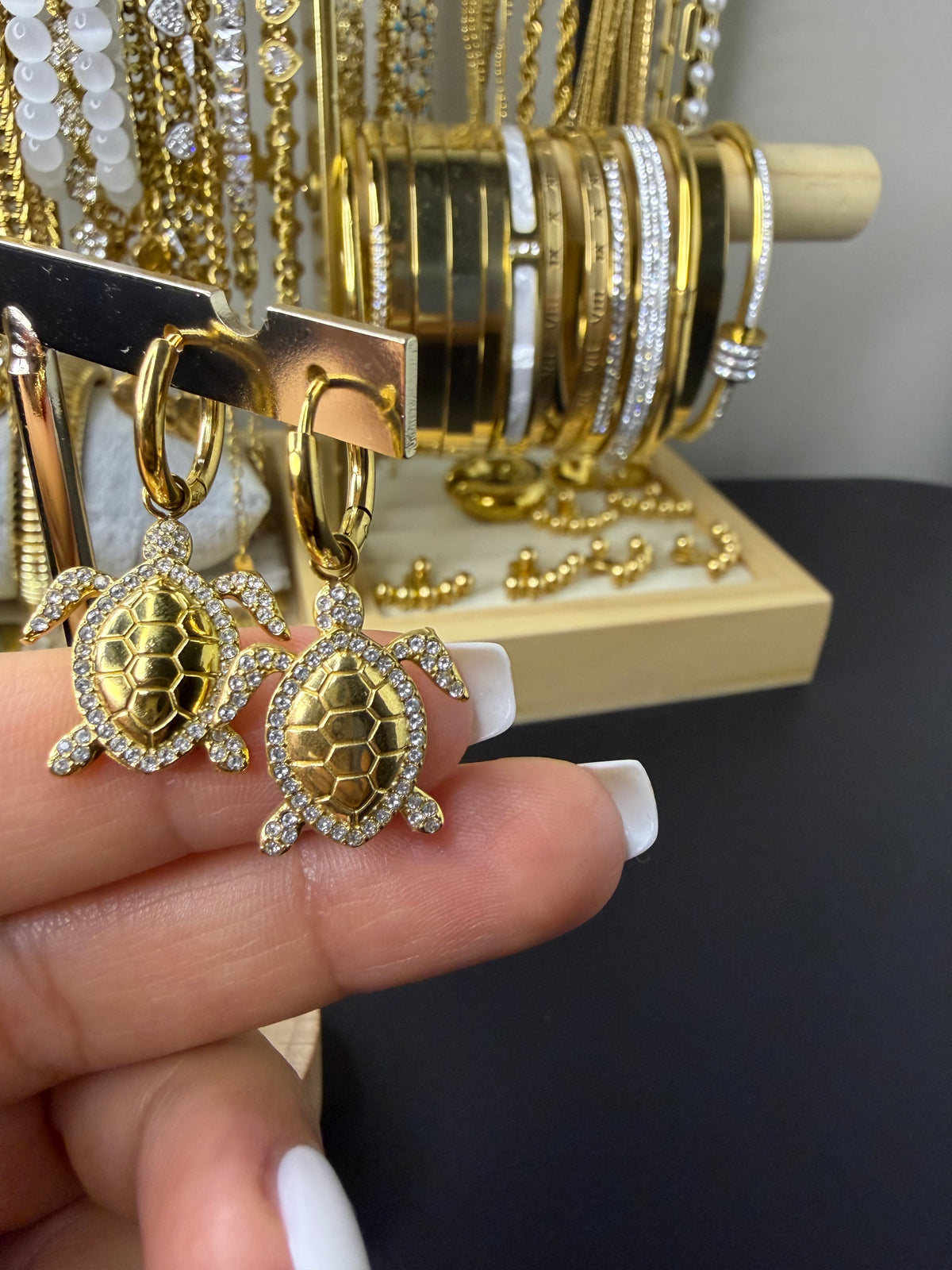Pendientes mini tortuga