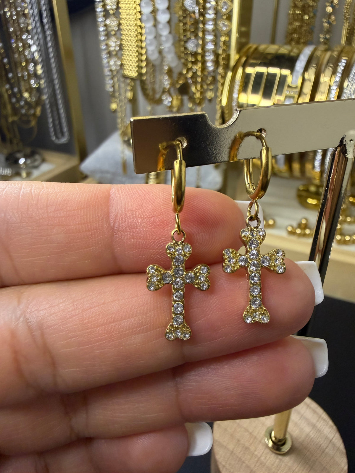 Pendientes mini cruz
