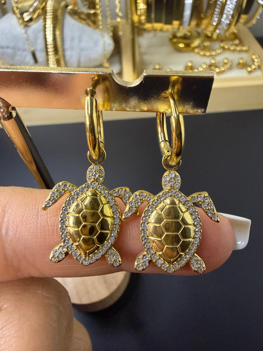 Pendientes mini tortuga