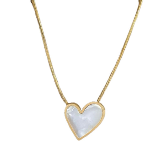 Collar Corazón White