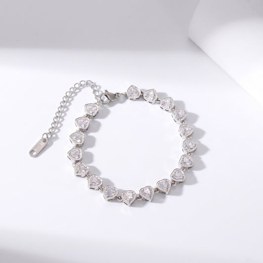 Pulseras corazones plata
