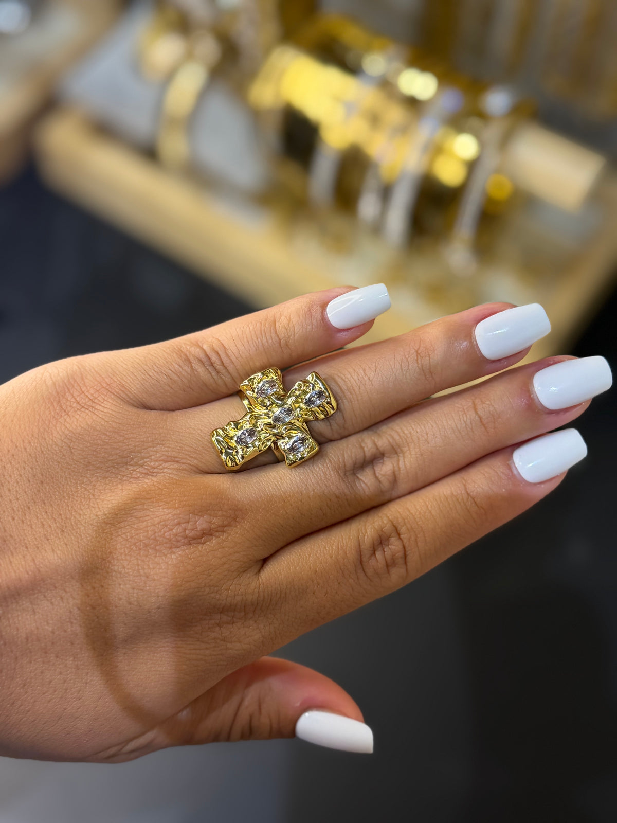 Anillo Cruz Gold