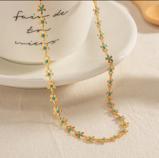 Collar flor Blue