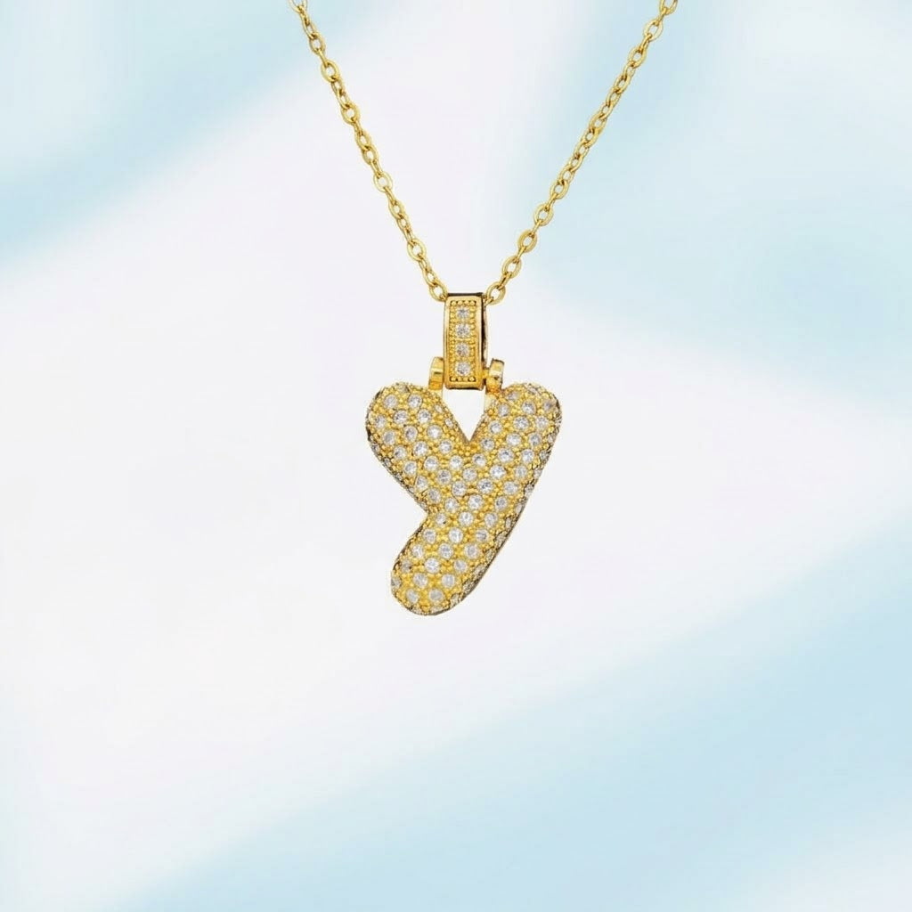 Collar de letras con circonitas