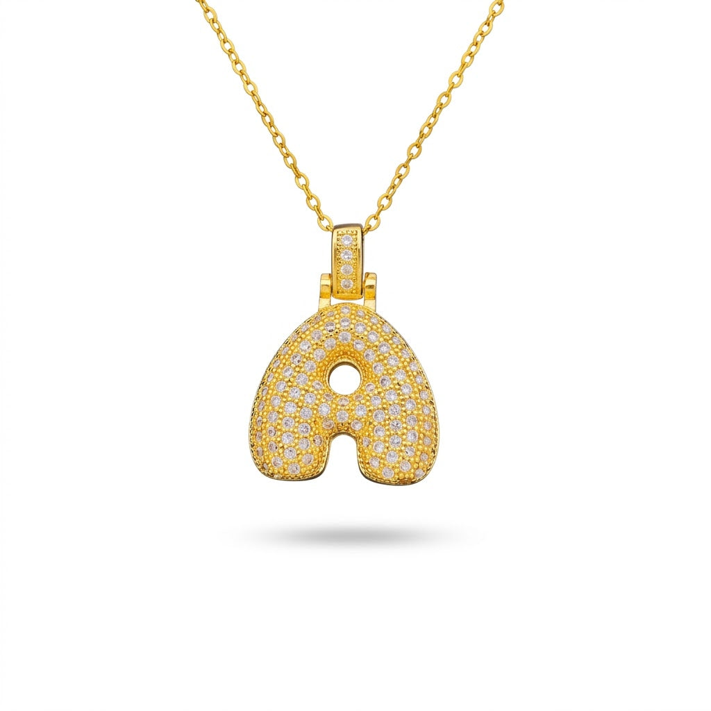 Collar de letras con circonitas