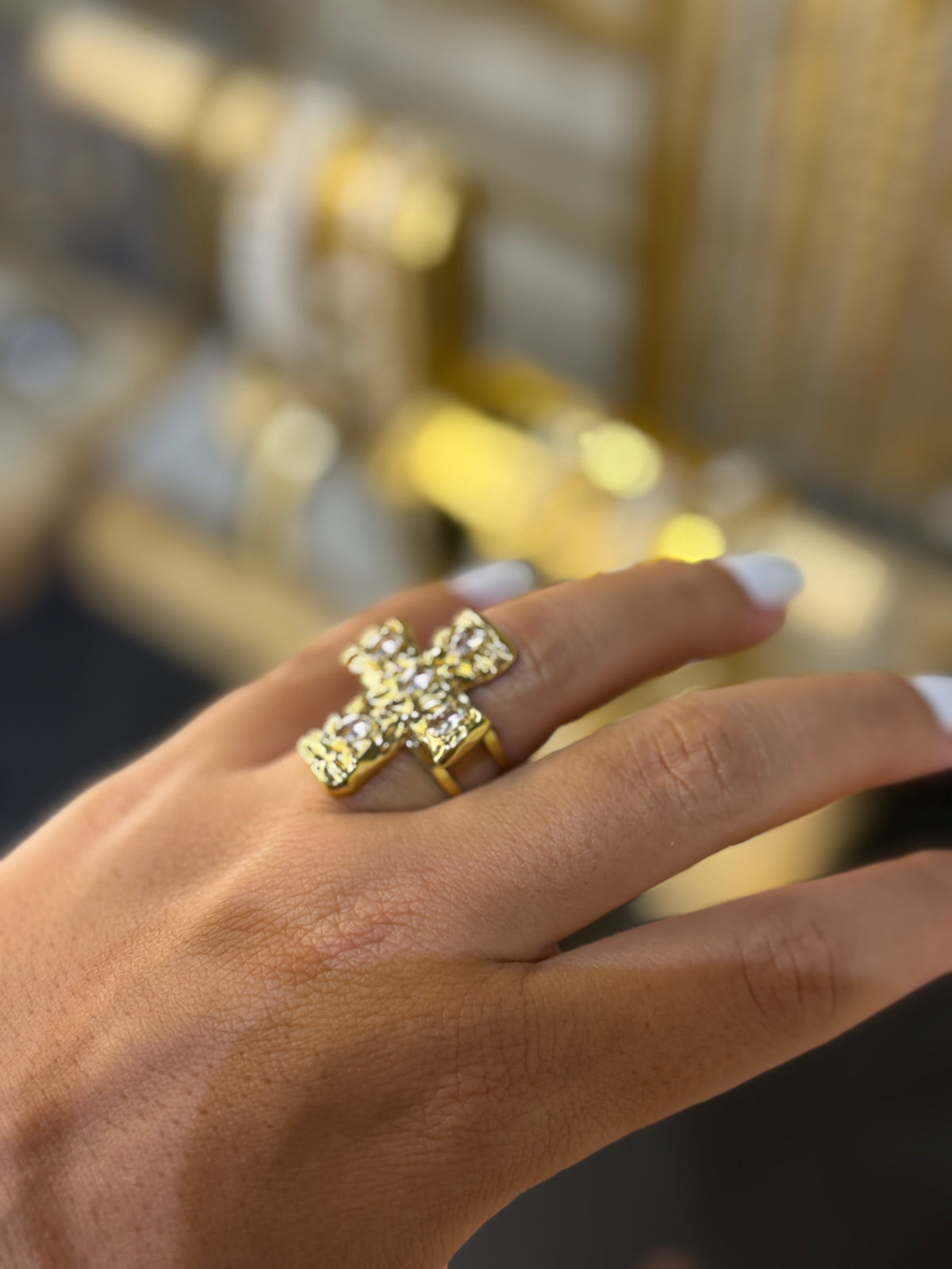 Anillo Cruz Gold